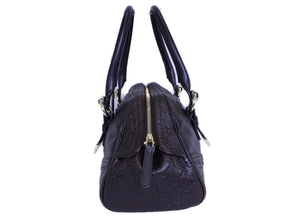 Gucci Bag Handbag Brown Leather Boston ssima - Picture 3 of 9